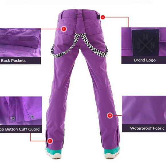 NWT SMN Women's Highland Bib Ski Pants in Black | Snow Wear - XS - Picture 4 of 7